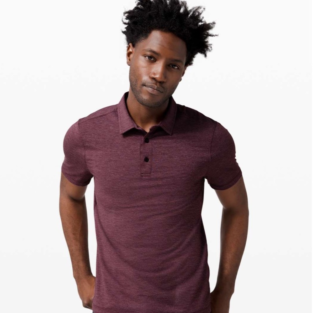 lululemon athletica Men’s Evolution Heathered Burgundy Polo